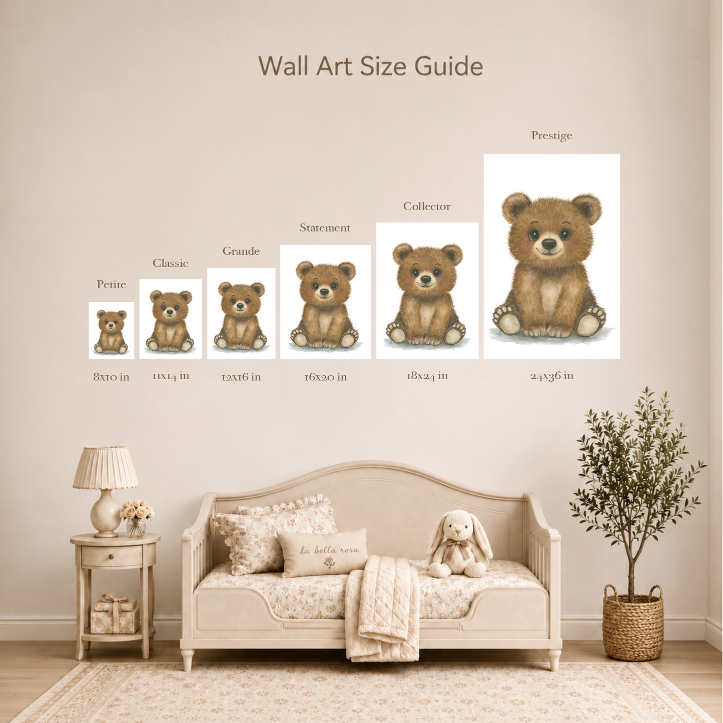 Baby Bear Momo • Hand‑Painted Watercolor Art Print