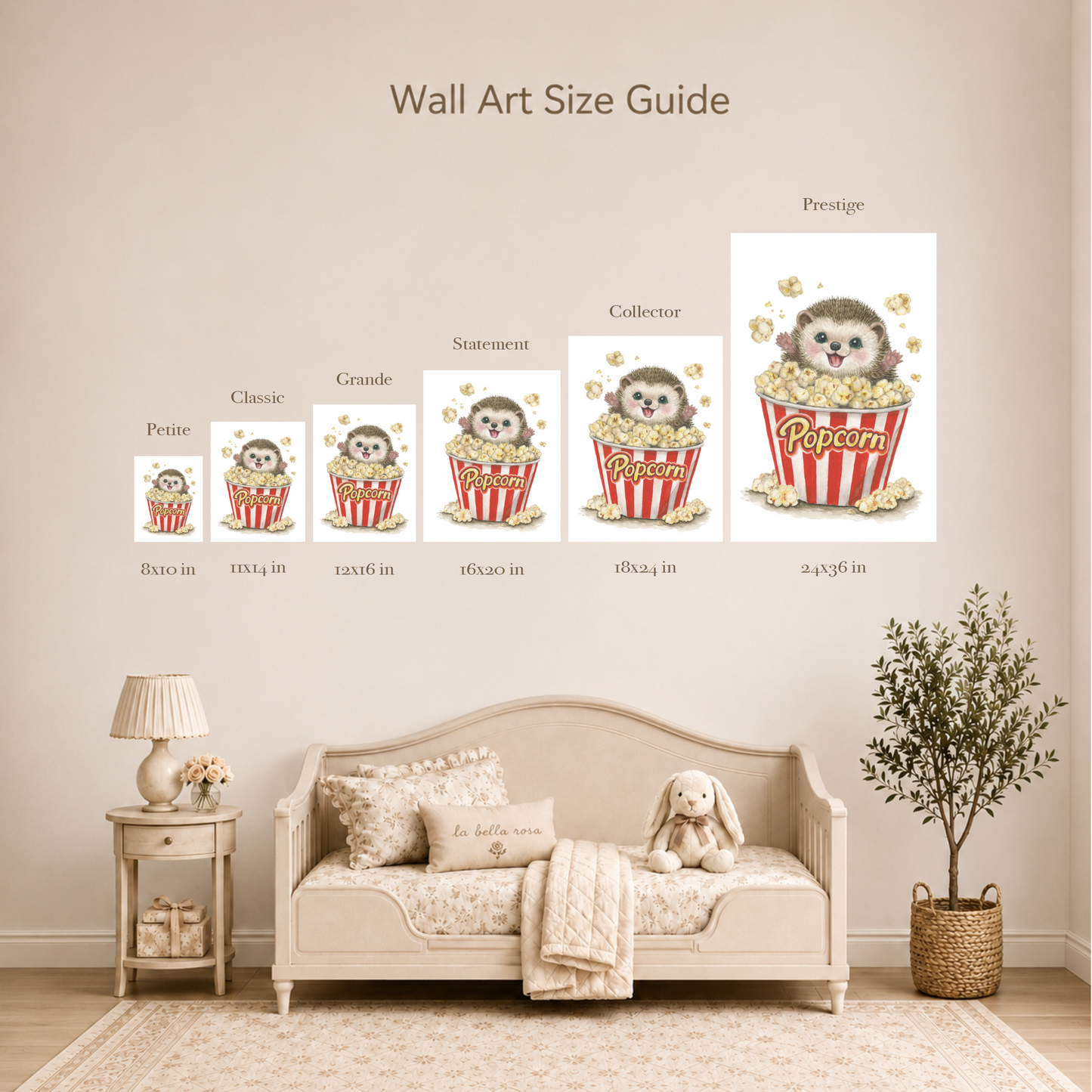 Sweet & Playful Trio • 3 Curated Hand‑Painted Watercolor Art Prints