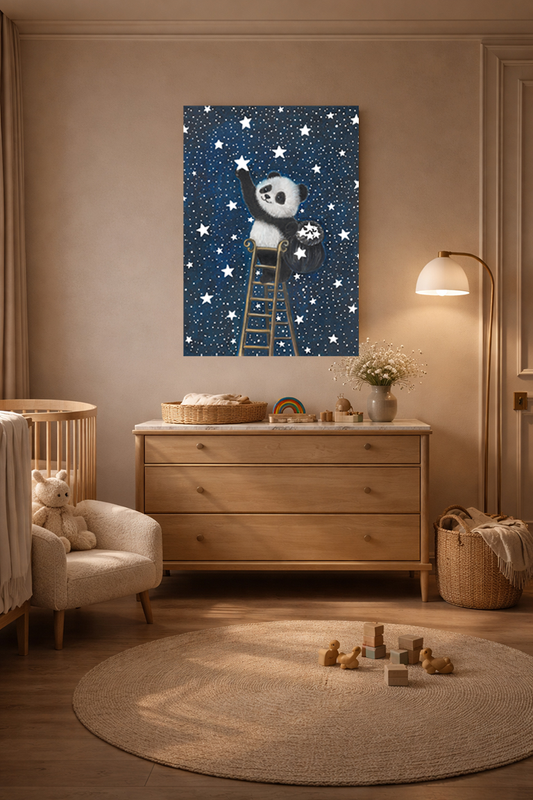 Bao Wow - The Star Catcher • Hand‑Painted Watercolor Glow in the Dark Print