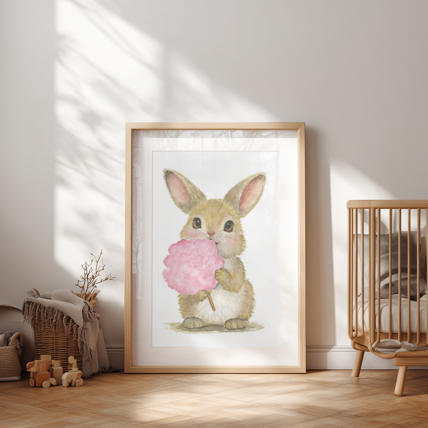 Cotton Candy Sandy • Hand‑Painted Watercolor Art Print