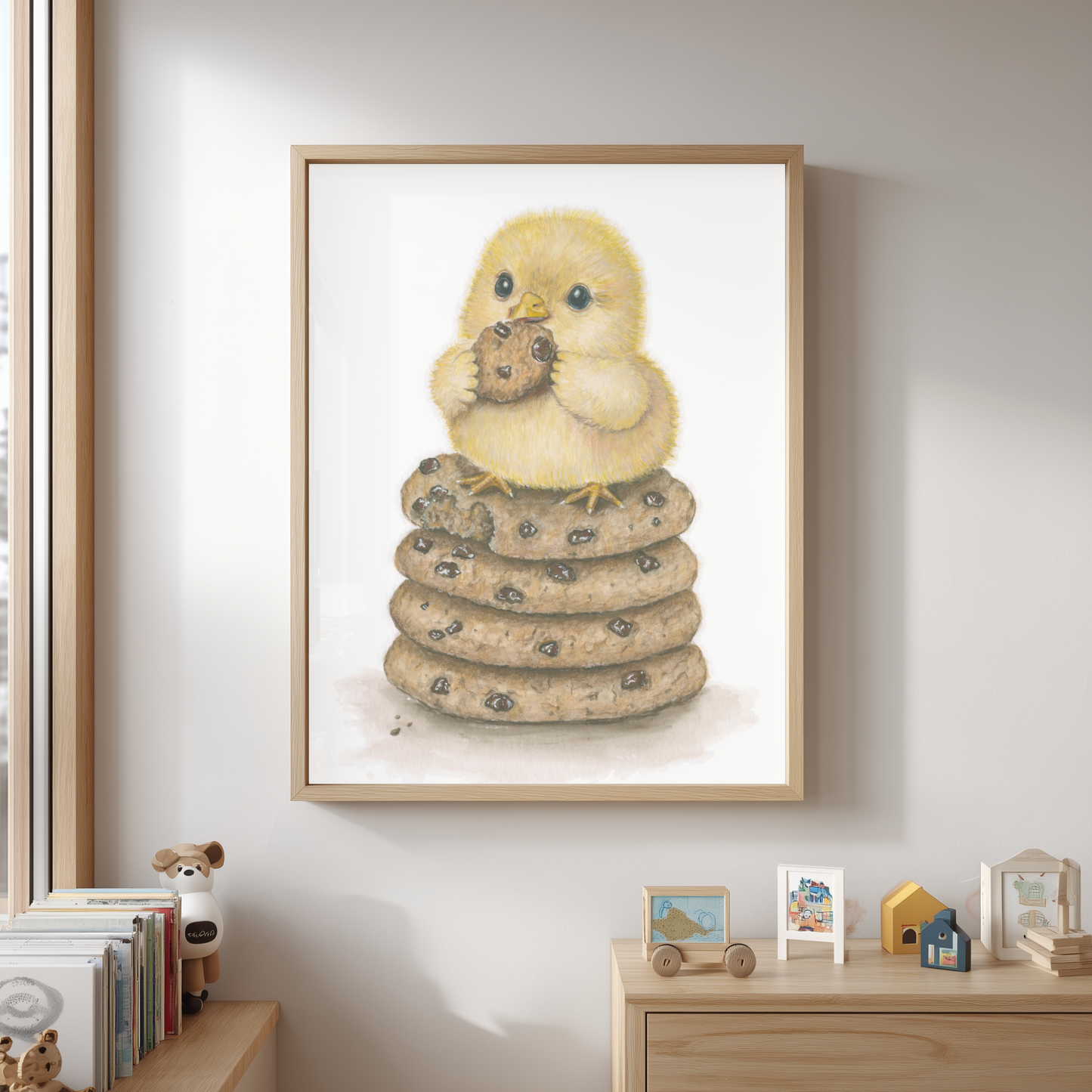 Cookie Chick Charlie • Hand‑Painted Watercolor Art Print