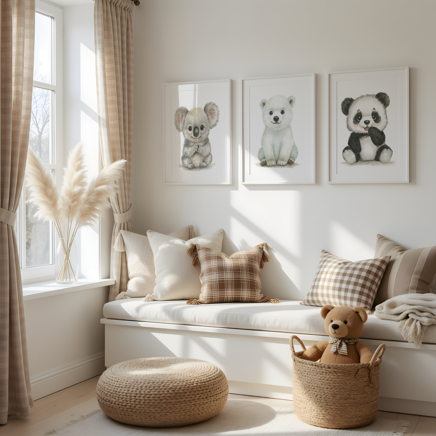 Gentle Cousins • 3 Curated Hand‑Painted Watercolor Art Prints