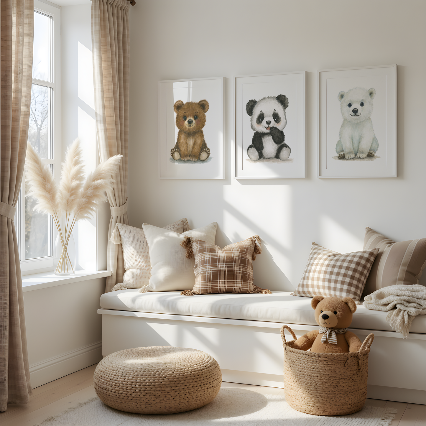 Cozy Bear Collective • 3 Curated Hand‑Painted Watercolor Art Prints