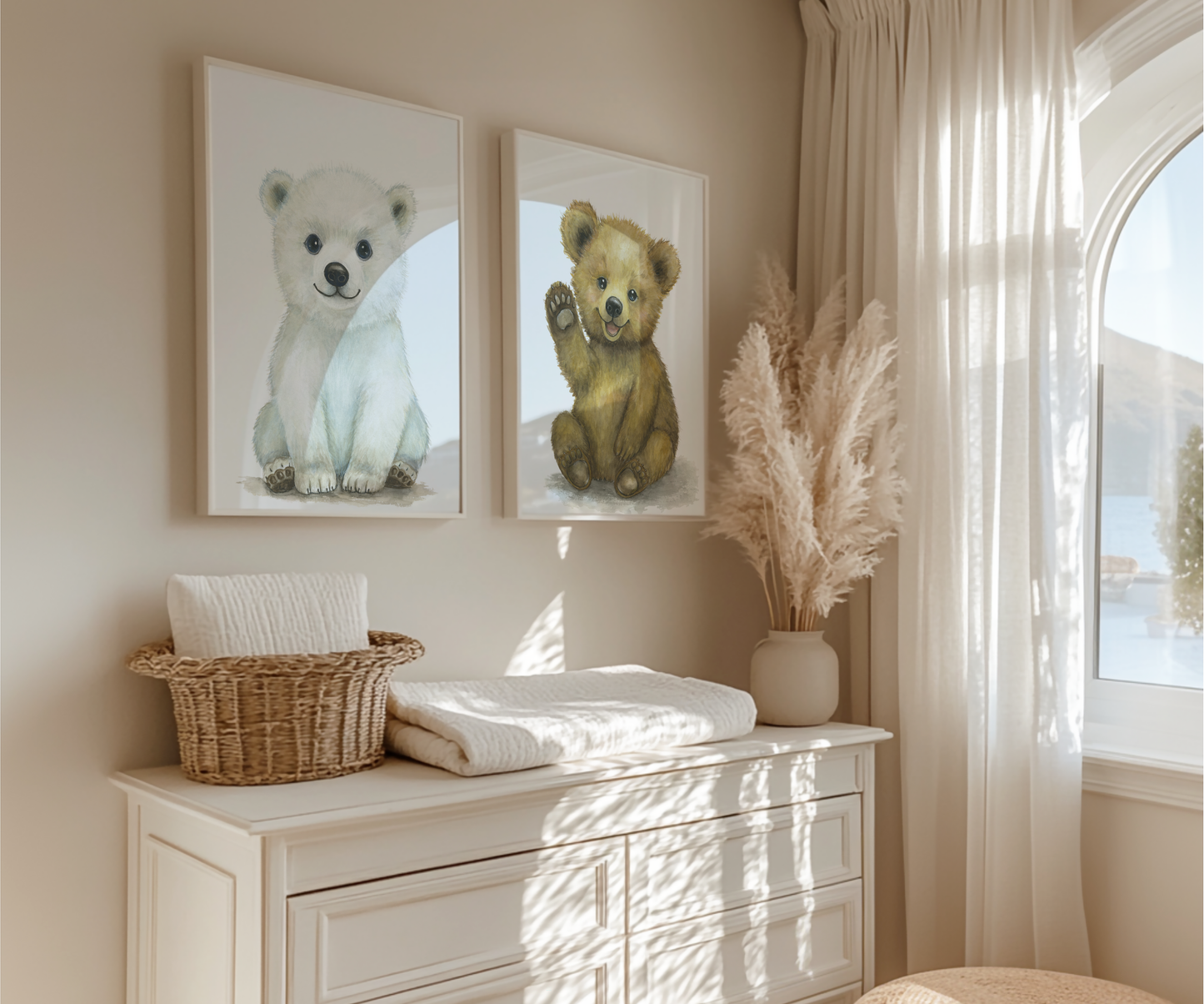 Wink & Frost Ensemble • 2 Curated Hand‑Painted Watercolor Art Prints