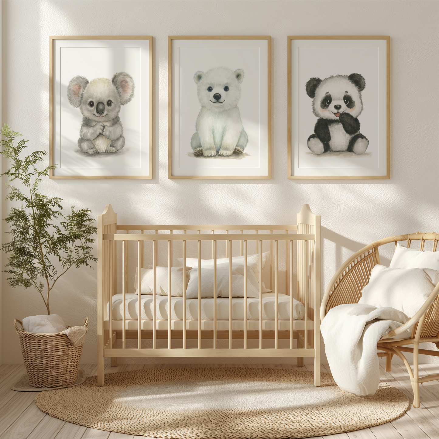 Gentle Cousins • 3 Curated Hand‑Painted Watercolor Art Prints