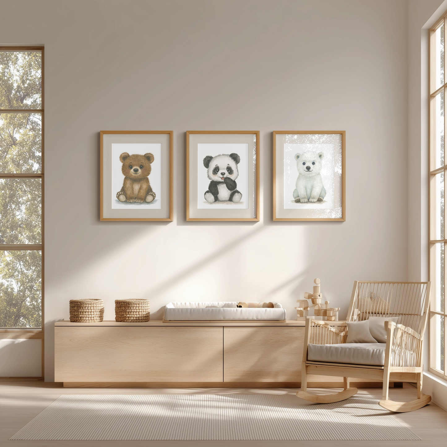 Cozy Bear Collective • 3 Curated Hand‑Painted Watercolor Art Prints