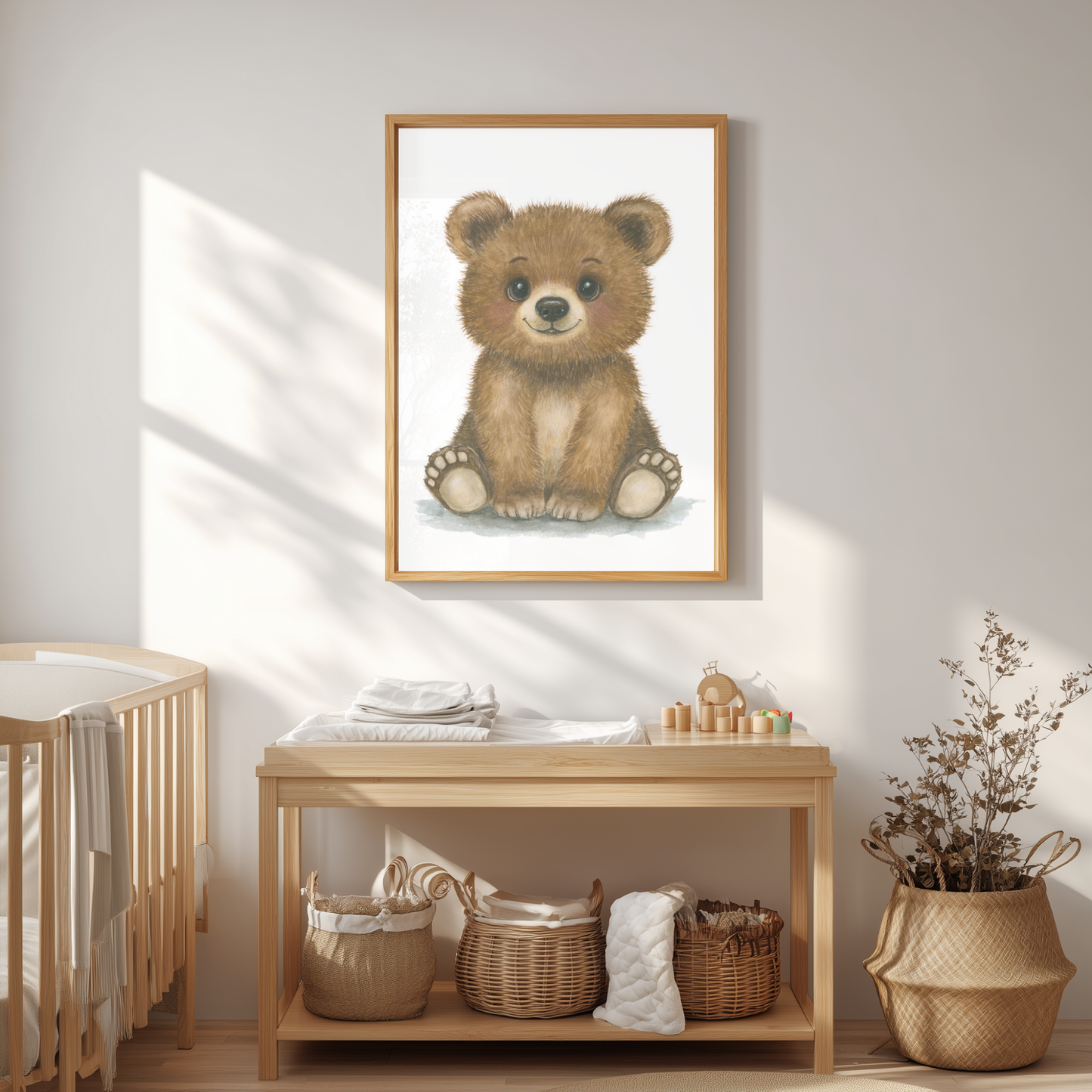 Baby Bear Momo • Hand‑Painted Watercolor Art Print