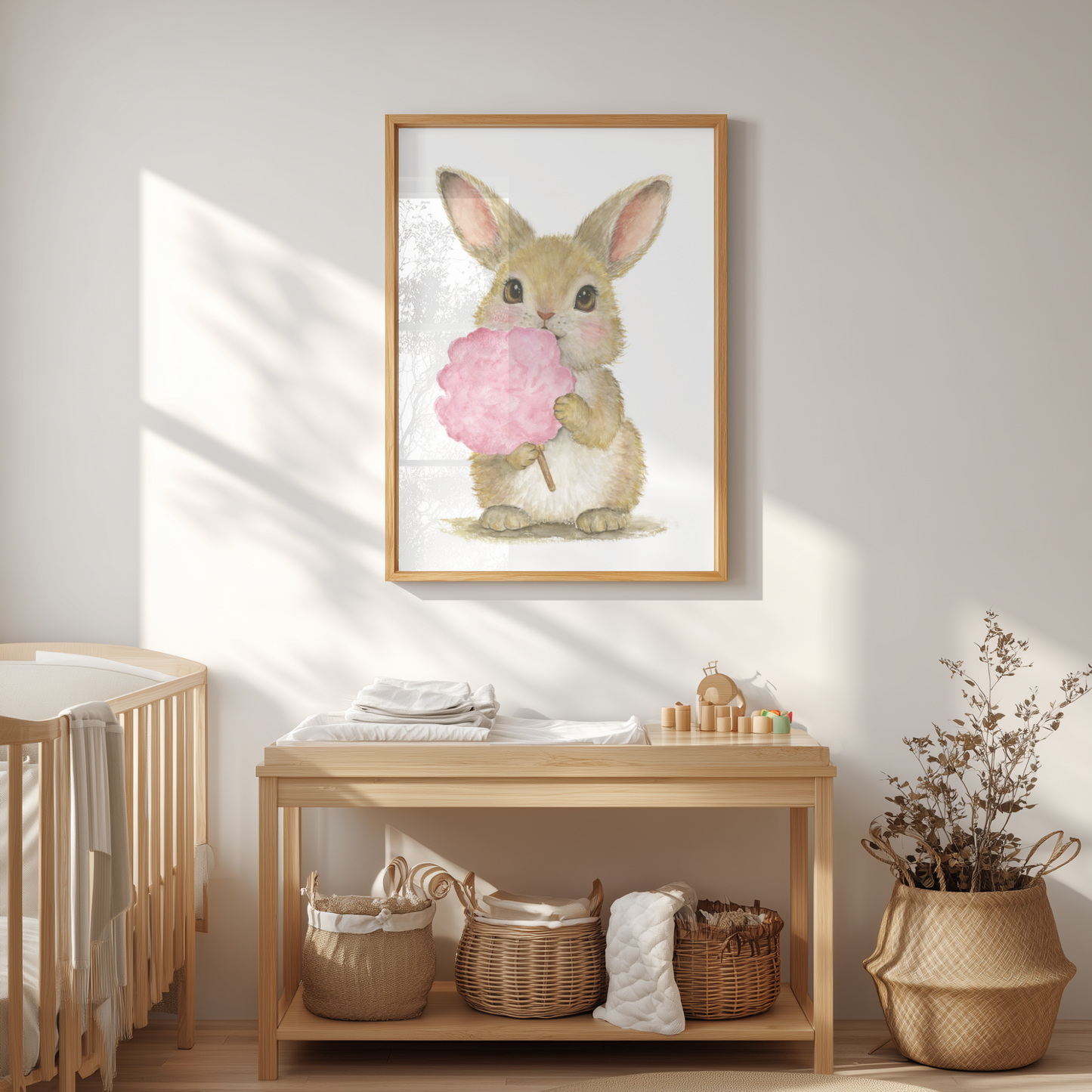 Cotton Candy Sandy • Hand‑Painted Watercolor Art Print