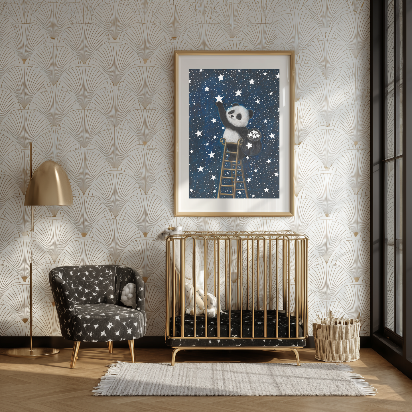 Bao Wow - The Star Catcher • Hand‑Painted Watercolor Glow in the Dark Print