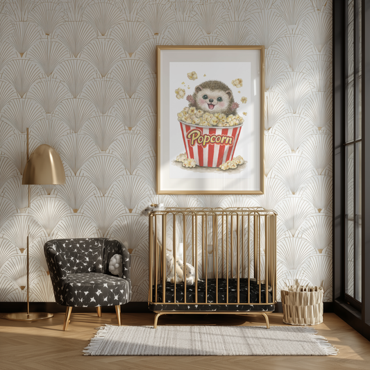 Popcorn Norbert • Hand‑Painted Watercolor Art Print