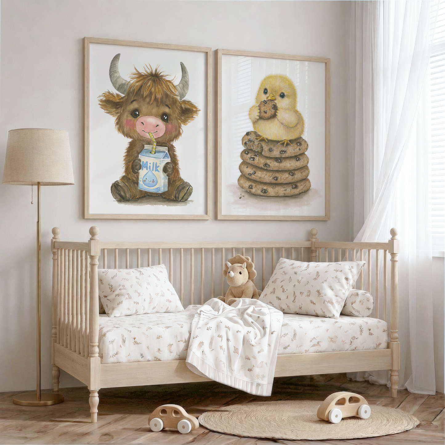 Milk & Cookies Duo • 2 Curated Hand‑Painted Watercolor Art Prints