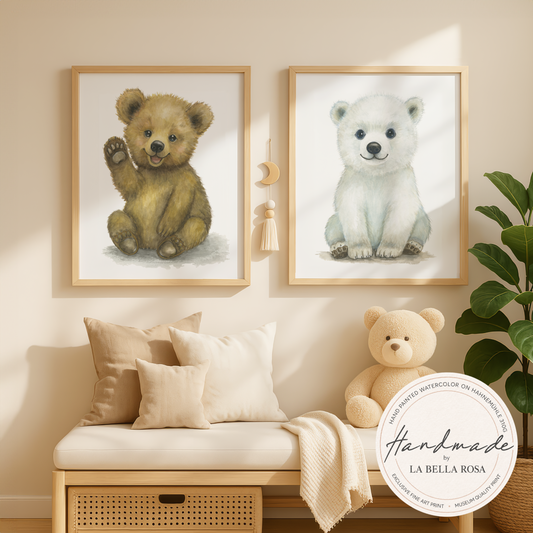 Wink & Frost Ensemble • 2 Curated Hand‑Painted Watercolor Art Prints