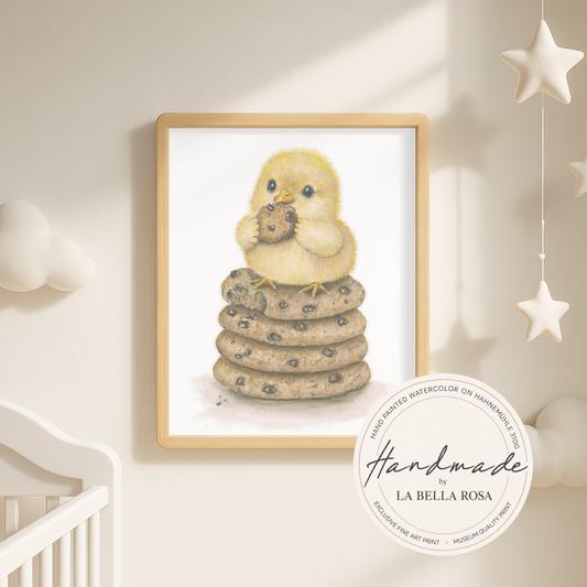 Cookie Chick Charlie • Hand‑Painted Watercolor Art Print