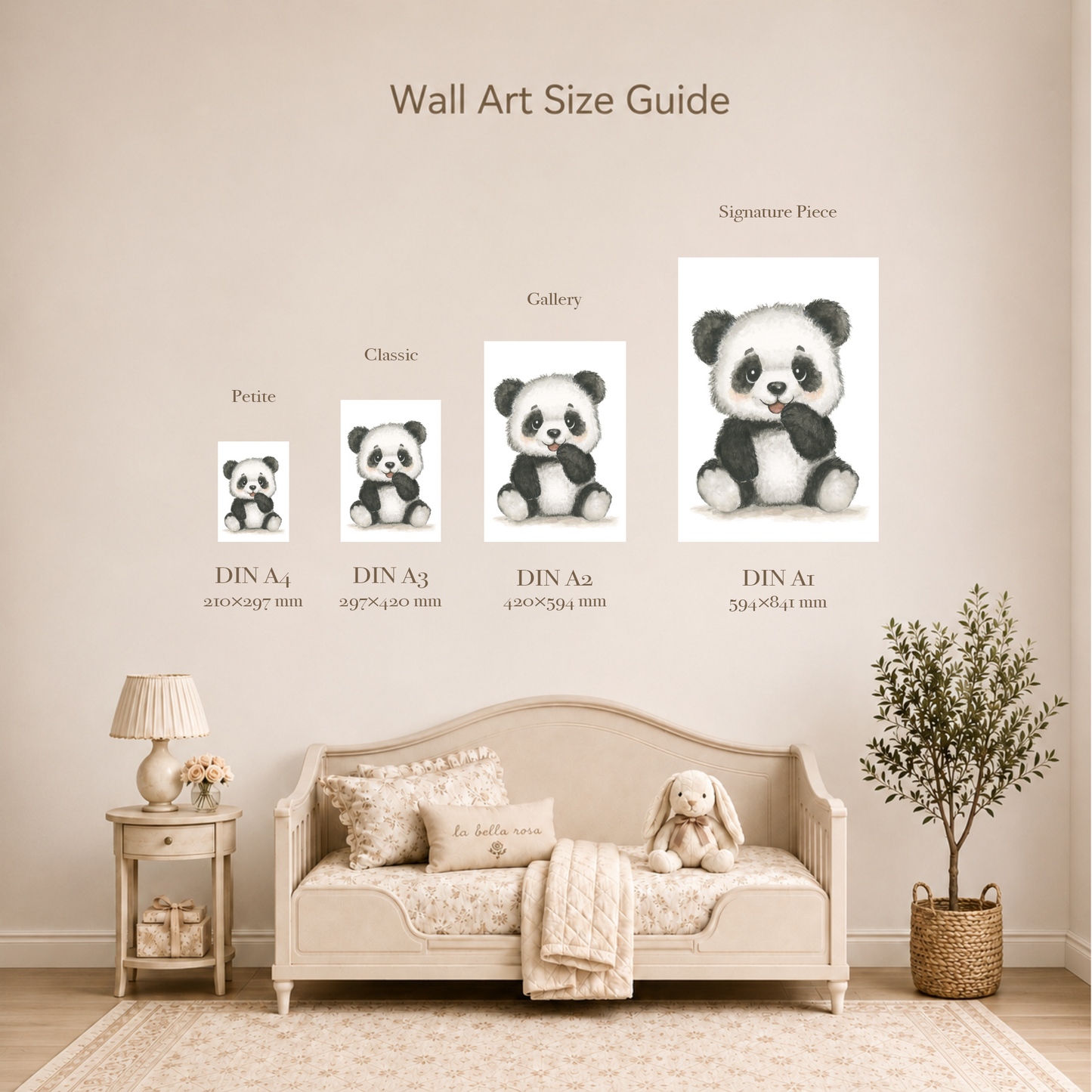 Bamboo & Cuddle Duo • 2 Curated Hand‑Painted Watercolor Art Prints