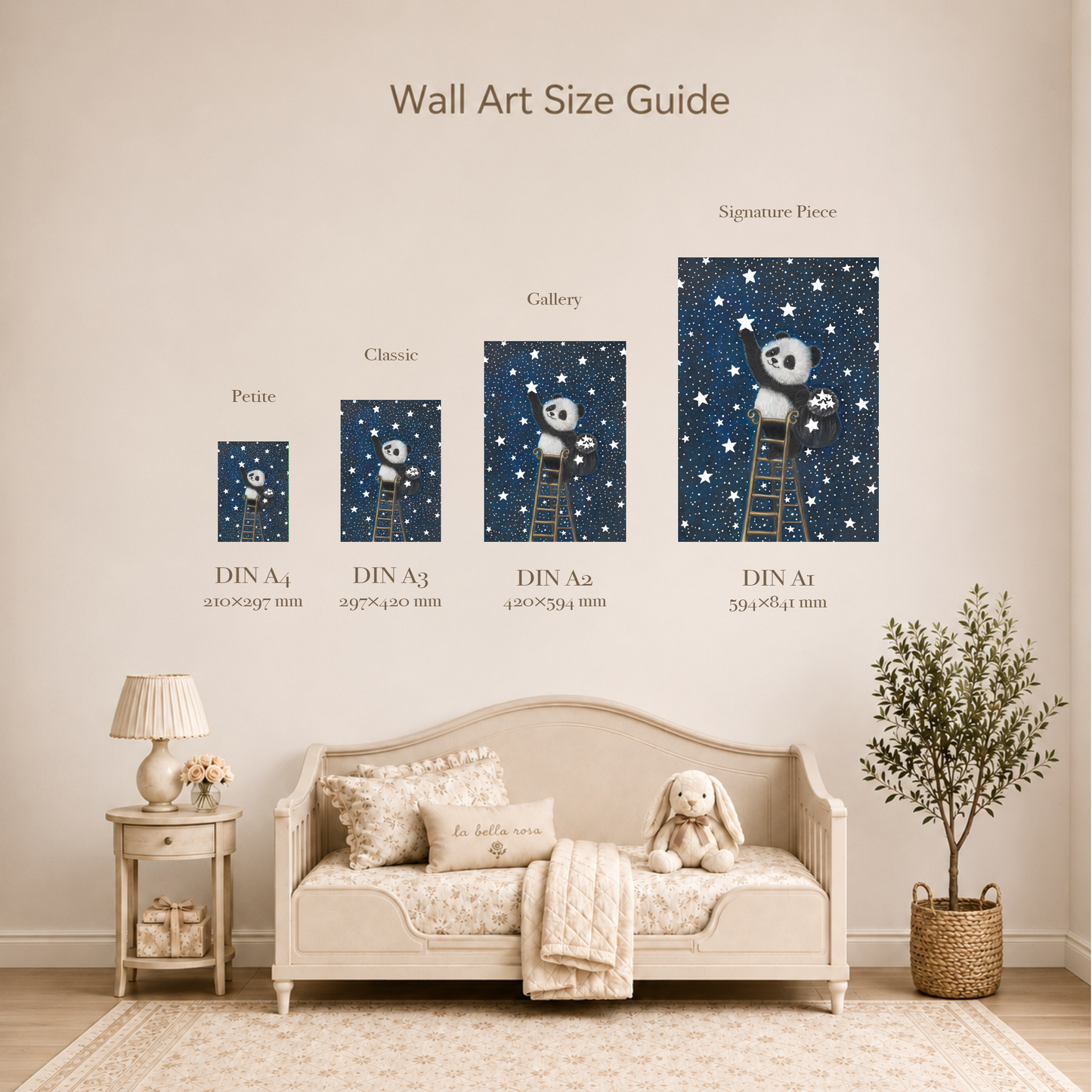 Bao Wow - The Star Catcher • Hand‑Painted Watercolor Glow in the Dark Print