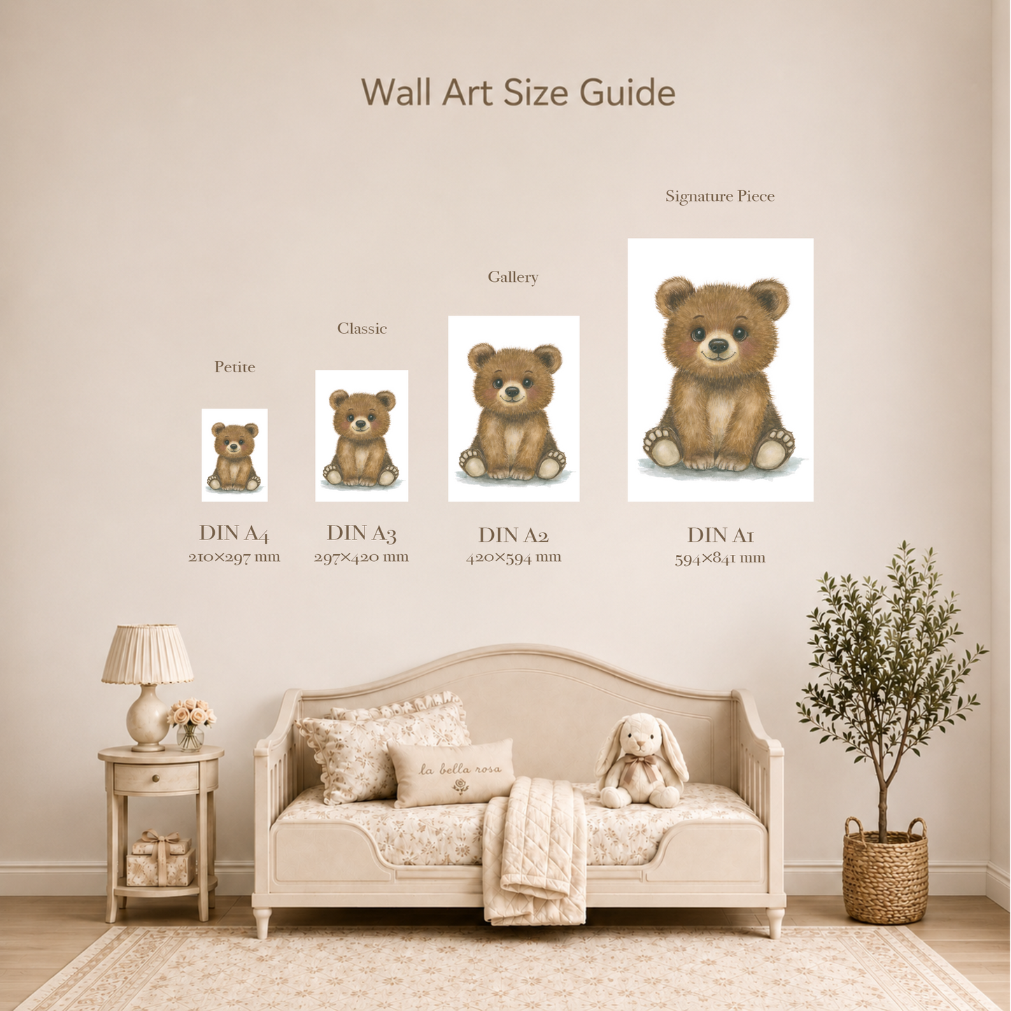 Baby Bear Momo • Hand‑Painted Watercolor Art Print