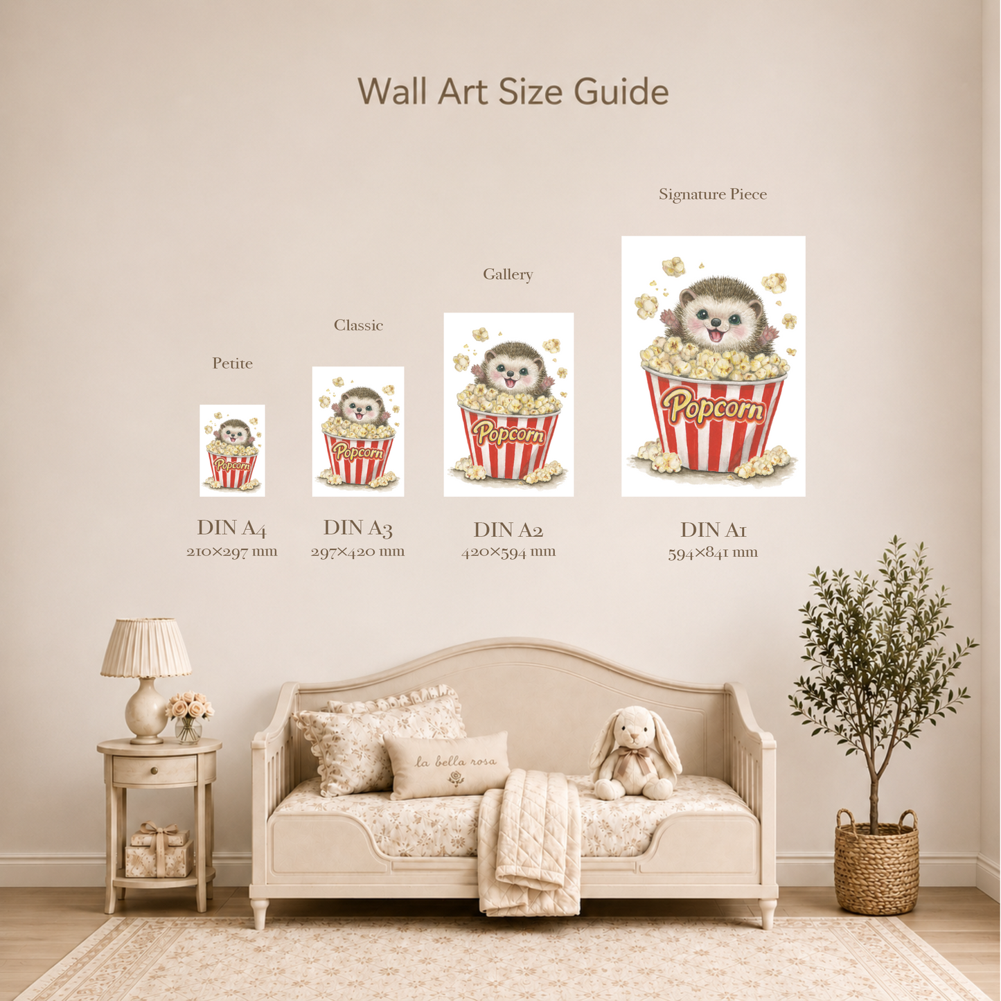Sweet & Playful Trio • 3 Curated Hand‑Painted Watercolor Art Prints
