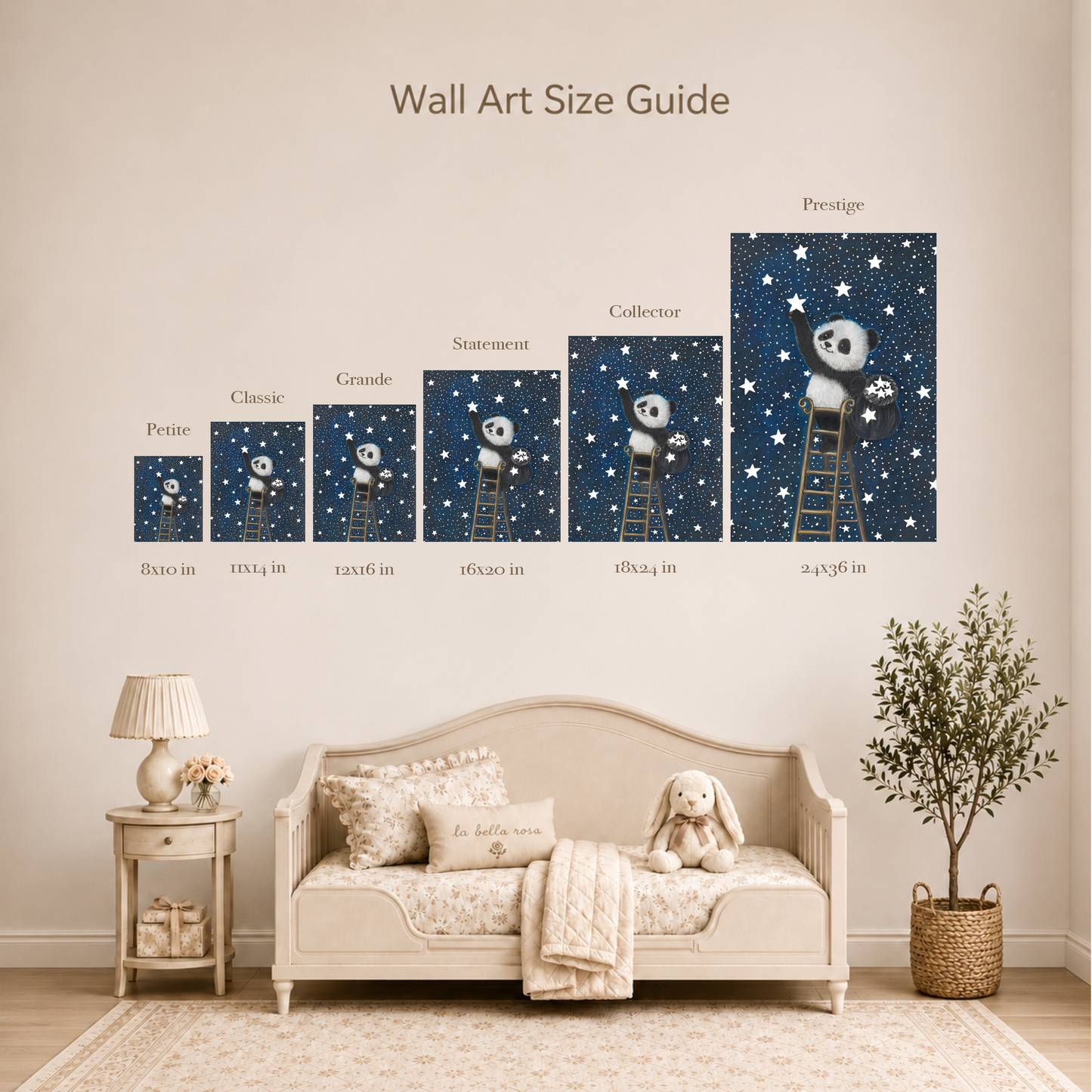 Bao Wow - The Star Catcher • Hand‑Painted Watercolor Glow in the Dark Print